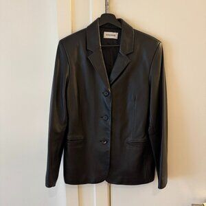 vintage leather blazer jacket size medium
